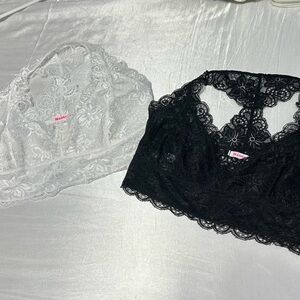 Wacoal Black and White Lace Bralette Set
